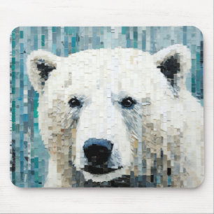 Polar Bear Animal Art Decor Paint Mosaic Mouse Pad