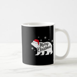 Polar Bear Animal Lover Xmas Santa Hat Polar Bear Coffee Mug