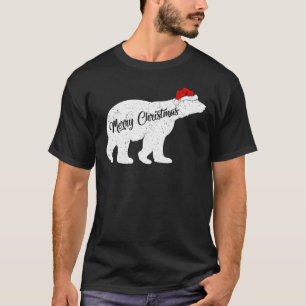 Polar Bear Animal Lover Xmas Santa Hat Polar Bear T-Shirt