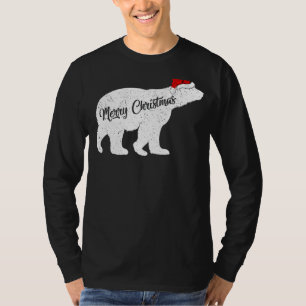 Polar Bear Animal Lover Xmas Santa Hat Polar Bear T-Shirt