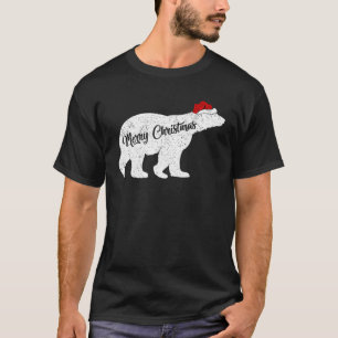 Polar Bear Animal Lover Xmas Santa Hat Polar Bear T-Shirt