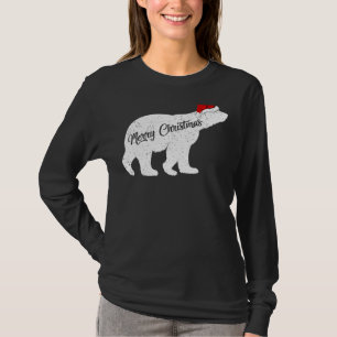 Polar Bear Animal Lover Xmas Santa Hat Polar Bear T-Shirt