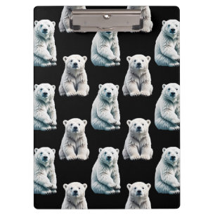 Polar Bear Animal Pattern Design Clipboard