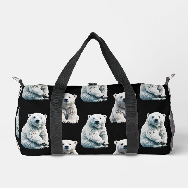 Polar Bear Animal Pattern Design  Duffle Bag (Front)