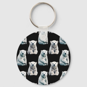 Polar Bear Animal Pattern Design Key Ring