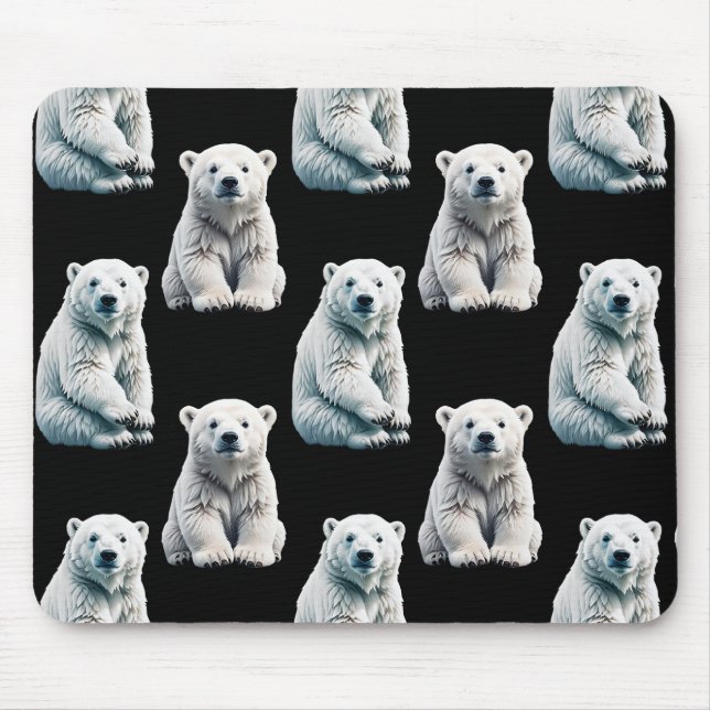 Polar Bear Animal Pattern Design  Mouse Pad (Front)