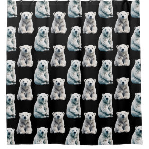 Polar Bear Animal Pattern Design Shower Curtain