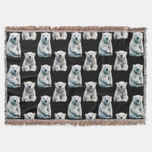 Polar Bear Animal Pattern Design  Throw Blanket