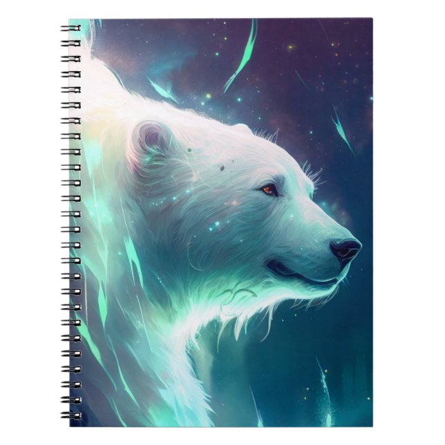Polar Bear Animal Portrait Painting Wildlife Free Notebook (Front)