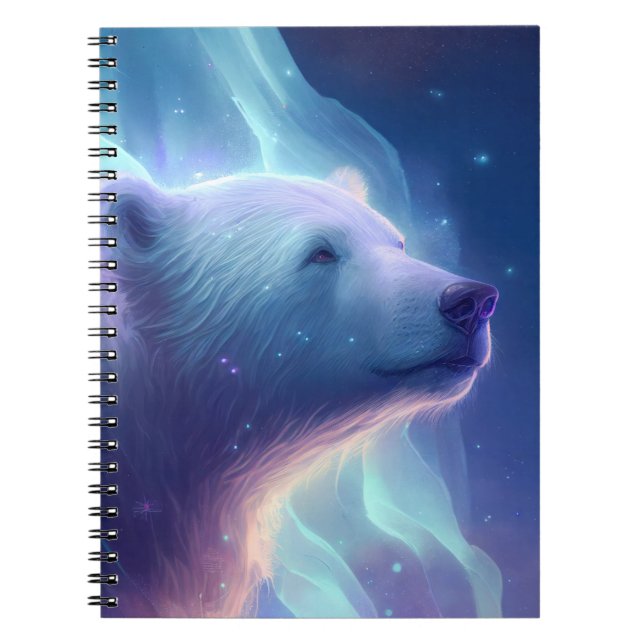 Polar Bear Animal Portrait Painting Wildlife Free Notebook (Front)