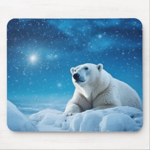 Polar Bear Animal Wildlife Wilderness Colourful Ar Mouse Pad