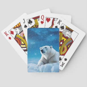 Polar Bear Animal Wildlife Wilderness Colourful Ar Playing Cards