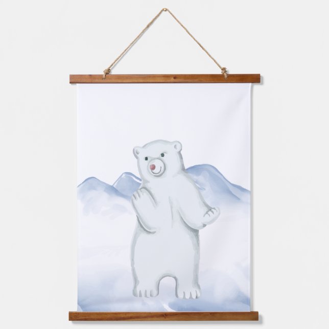 Polar Bear Arctic Animal Nursery Wall Decor Hanging Tapestry (Front)