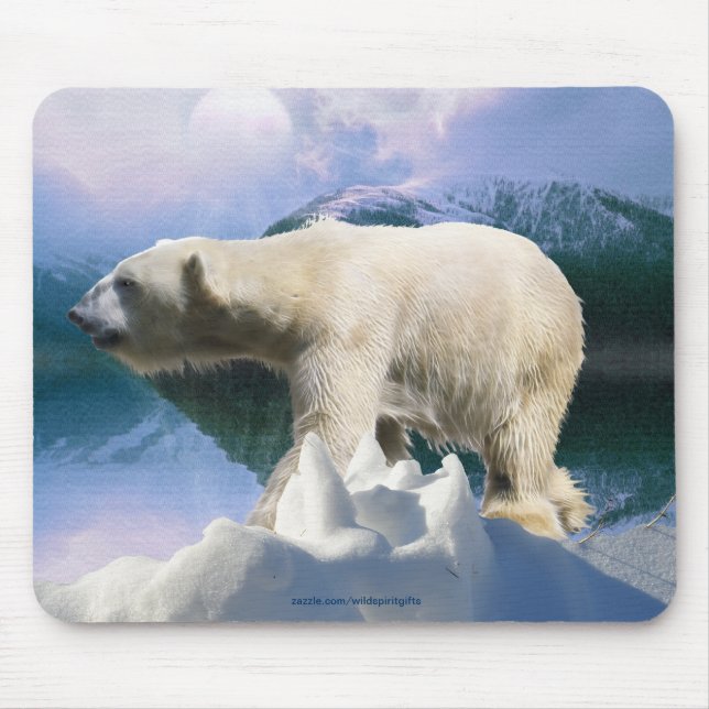 Polar Bear & Arctic Tundra Wildlife Supporter Gift Mouse Pad (Front)