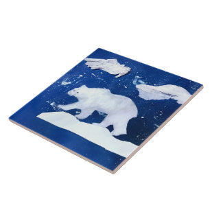 Polar Bear "Art by Kids" Ceramic Tile
