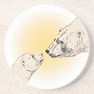 Polar Bear Art Coasters Bear & Cub Coaster