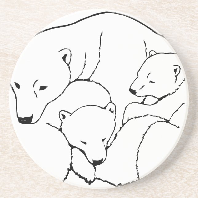 Polar Bear Art Coasters Bear & Cub Coaster (Front)