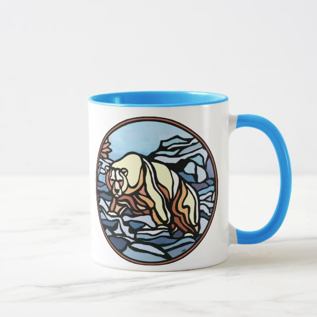 Polar Bear Art Coffee Mug First Nations Bear Cup (Right)