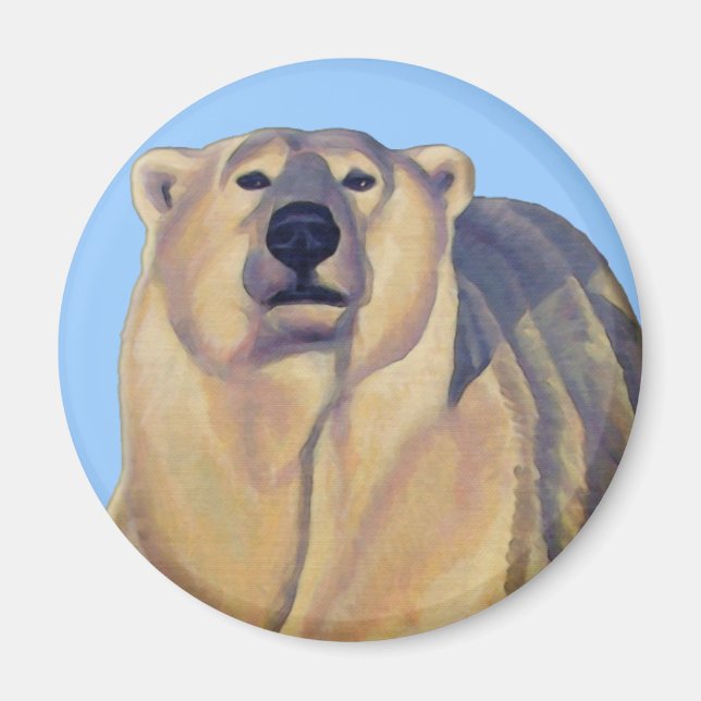 Polar Bear Art Fridge Magent Wildlife Art Gifts Magnet (Front)