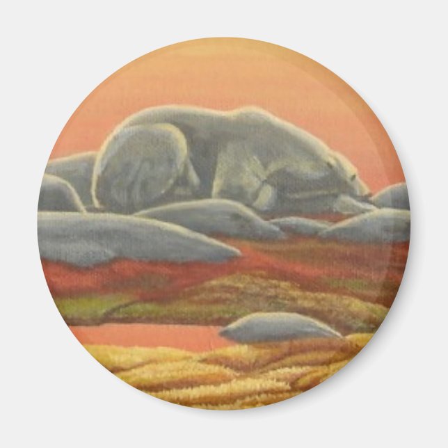 Polar Bear Art Fridge Magent Wildlife Art Gifts Magnet (Front)