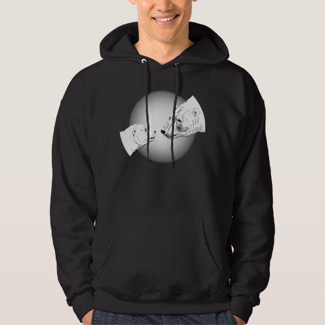 Polar Bear Art Hoodie Baby Bear Hoodie Shirts (Front)