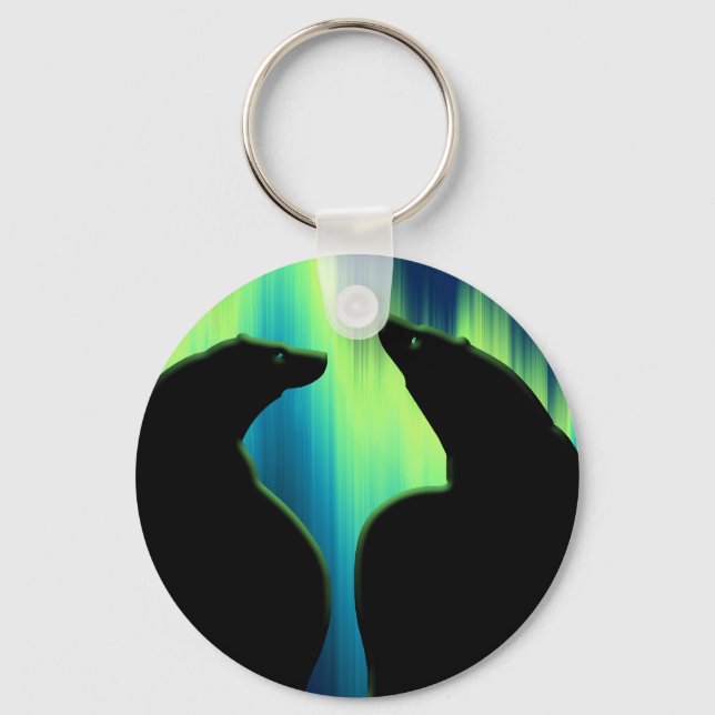 Polar Bear Art Key Chain First Nations Bear Gifts (Front)