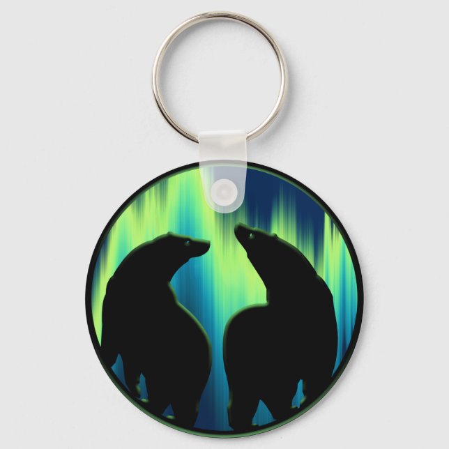 Polar Bear Art Key Chain First Nations Bear Gifts (Front)