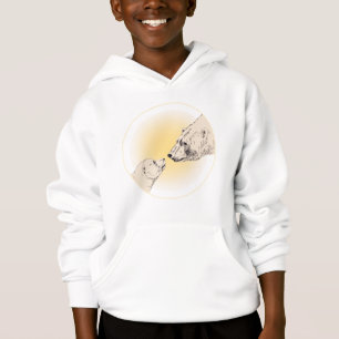 Polar Bear Art Kids Hoodie Baby Bear Kids Hoodie