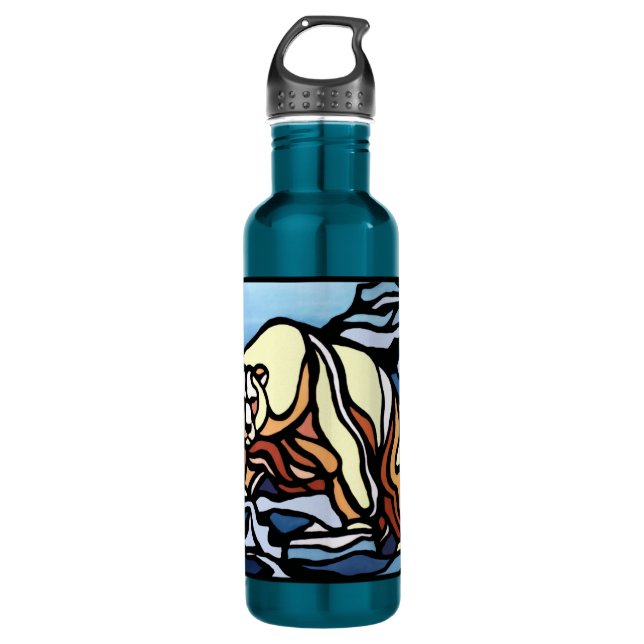 Polar Bear Art Native Bear Art 710 Ml Water Bottle (Front)