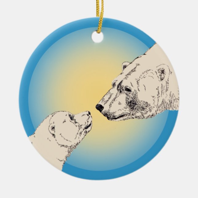 Polar Bear Art Ornament Bear Keepsake Bear Gifts (Front)