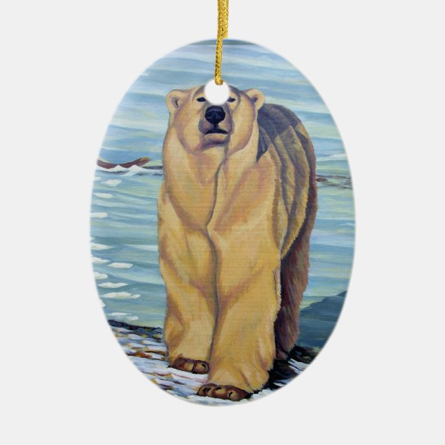 Polar Bear Art Ornament Bear Keepsake & Gifts (Front)
