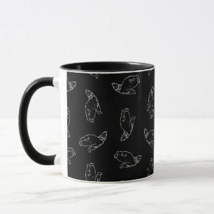 Polar Bear Art Print Pattern Polar Bears Black Mug