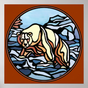 Polar Bear Art Print Tribal Wildlife Home Decor