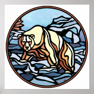 Polar Bear Art Print Tribal Wildlife Home Decor