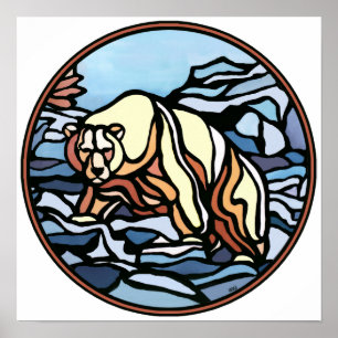 Polar Bear Art Print Tribal Wildlife Home Decor