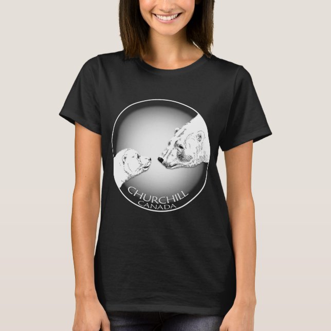Polar Bear Art Shirt Top Women's Churchill Shirt (Front)