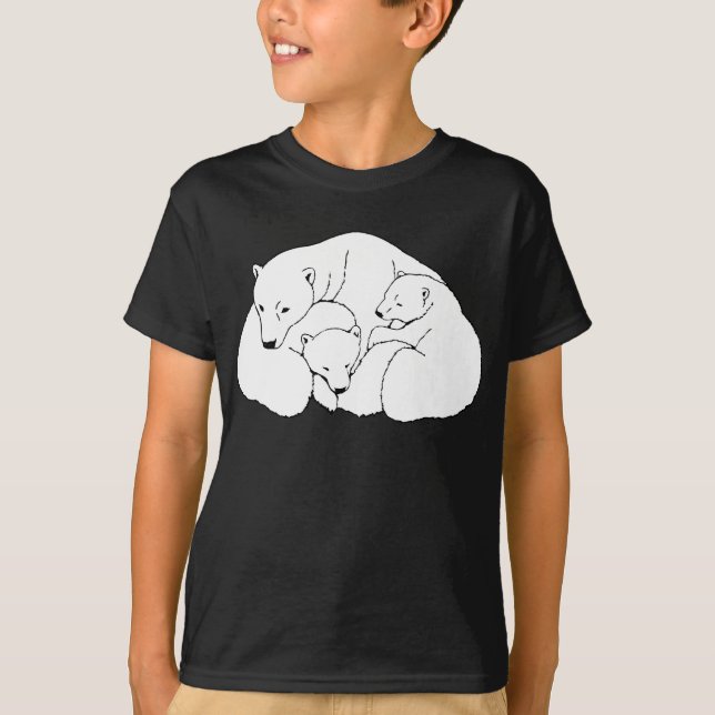 Polar Bear Art T-shirt Kid's Organic Bear Shirt (Front)