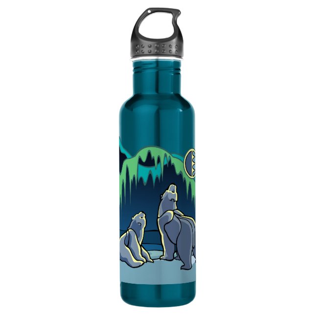 Polar Bear Art Water Native Bear Art Sport Bottle (Front)