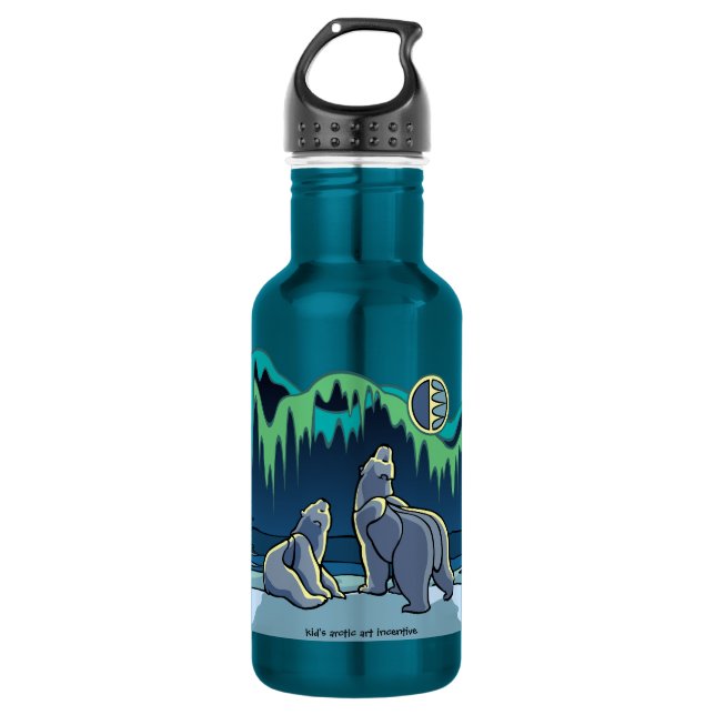 Polar Bear Art Water Native Bear Art Sport Bottle (Front)