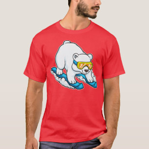 Polar bear as Skier with Skis Ski goggles T-Shirt
