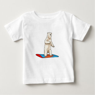 Polar bear as Snowboarder with Snowboard Baby T-Shirt