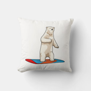 Polar bear as Snowboarder with Snowboard Cushion