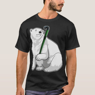 Polar bear at Hockey with Hockey stick T-Shirt