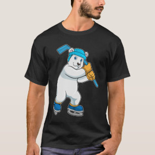 Polar bear at Ice hockey with Stick T-Shirt