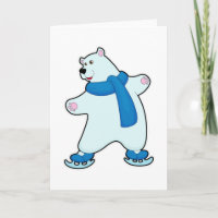 Polar bear at Ice skating with Scarf