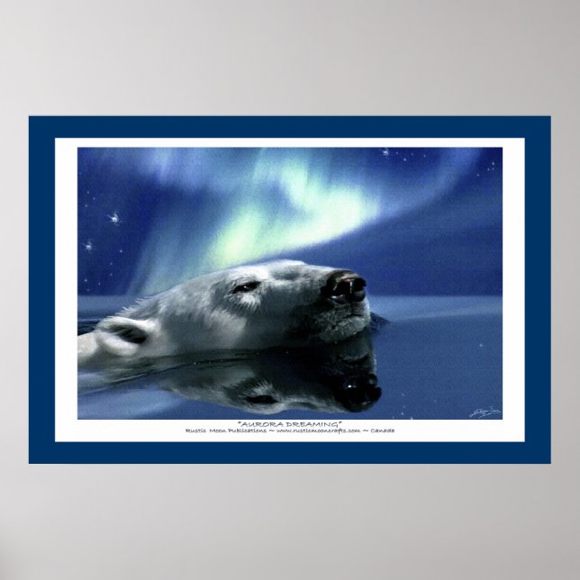 POLAR BEAR & AURORA Art Poster (Front)