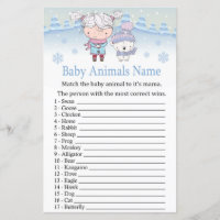 polar bear Baby Animals Name Game baby shower