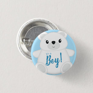 Polar Bear Baby Shower 3 Cm Round Badge
