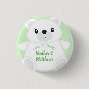 Polar Bear Baby Shower 3 Cm Round Badge