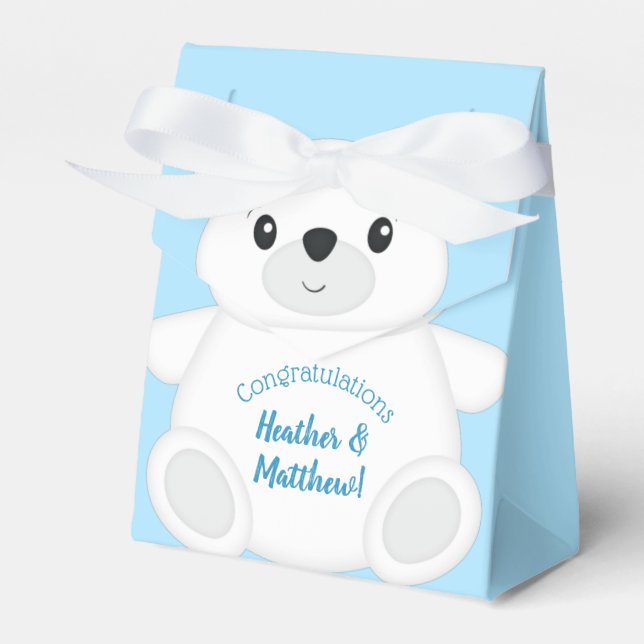 Polar Bear Baby Shower Favour Box (Front Side)